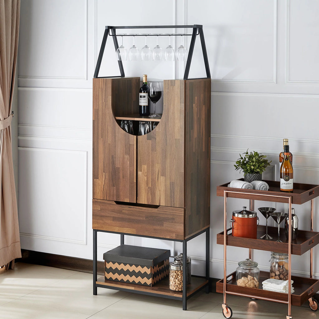 Light Hickory Wine Cabinet P3621