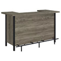 Bar Unit with Footrest Grey Driftwood and Black G856