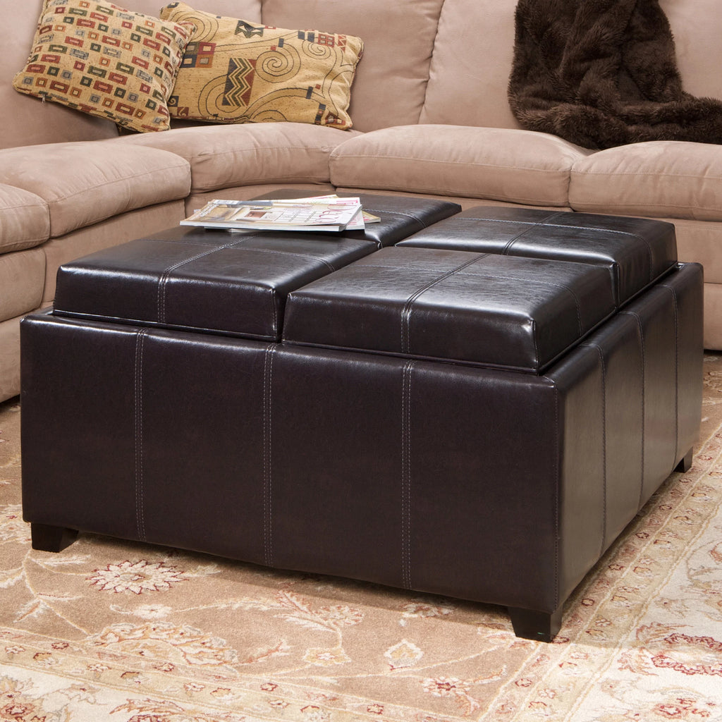 Bonded Leather Storage Ottoman S8177