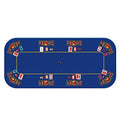 79 x 36 Inch Foldable 8-Player Poker Tabletop with Cup Holders and Carrying Bag X481198