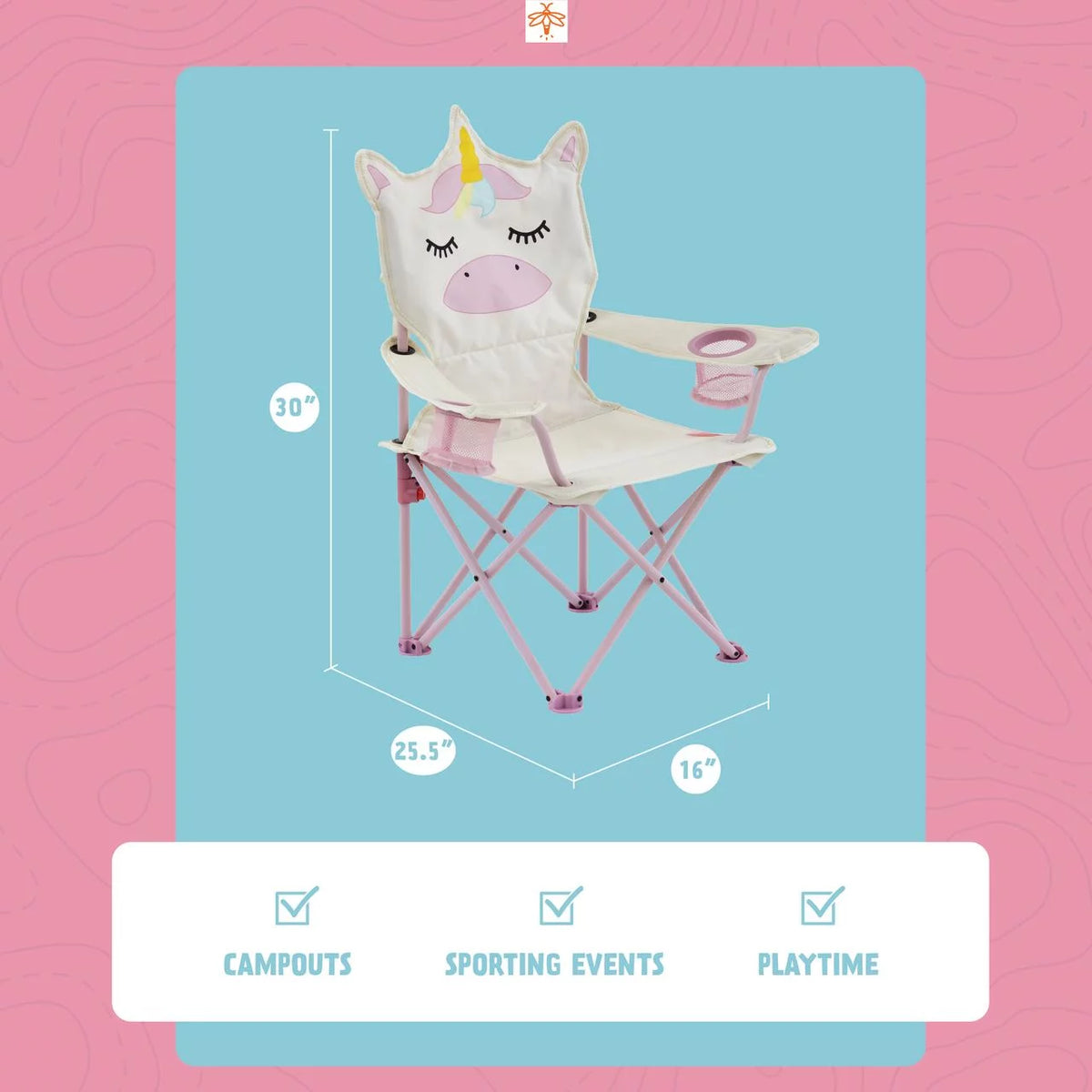 Pink Off-White Kid's Camping Chair I930