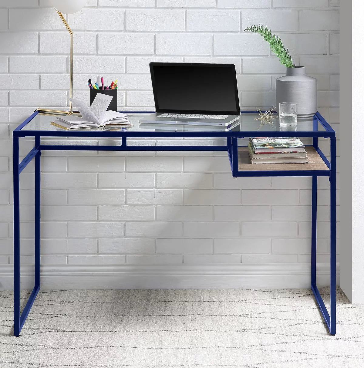 Blue Glass Desk R8276