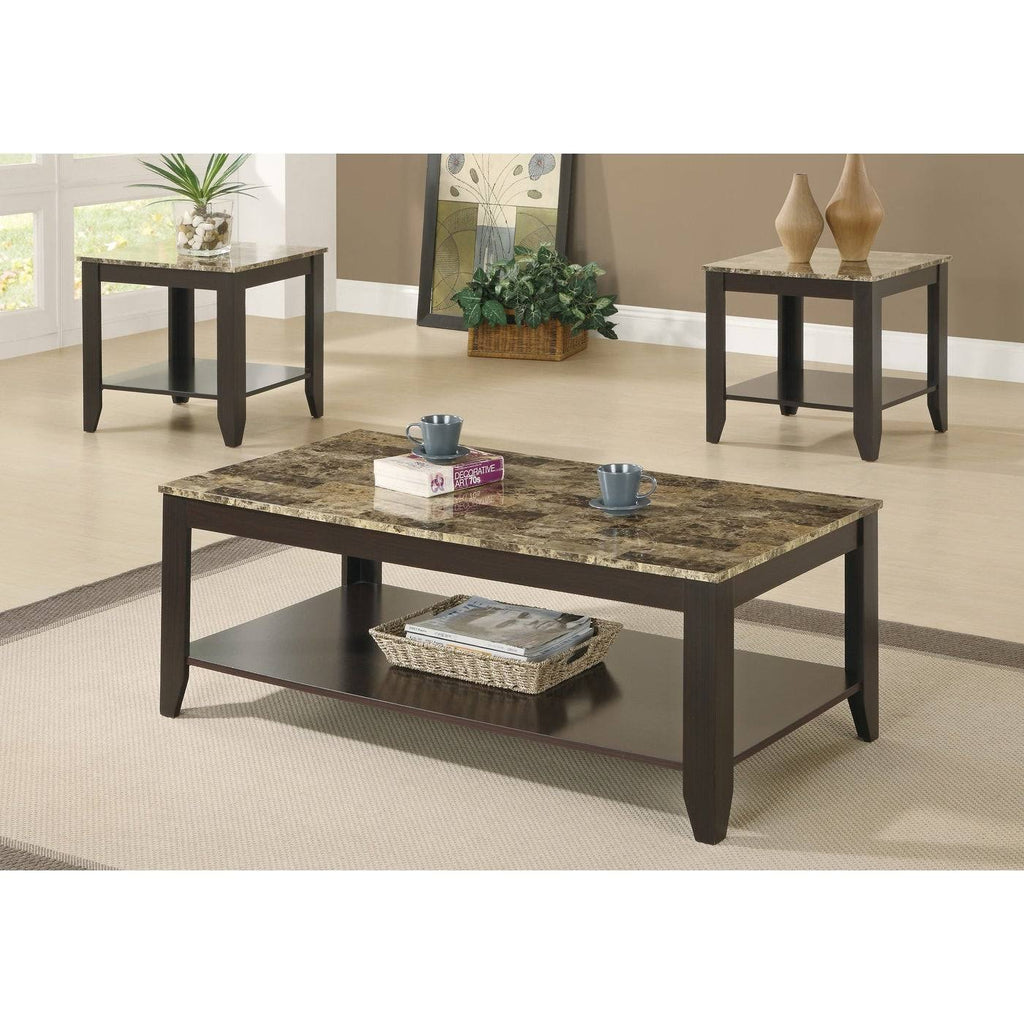 Brown Wood 3 Piece Table Set E960