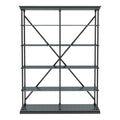 Antique Blue 58-Inch Industrial Metal Bookcase C138431