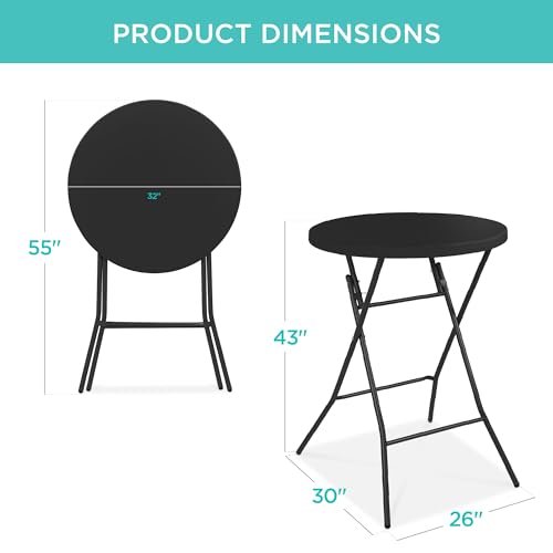 32in Round Folding Bar Height Table White B7673