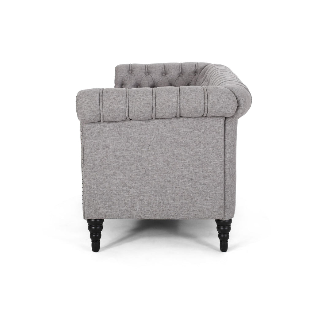 Grey Fabric Tufted 3 Seater Sofa T8430