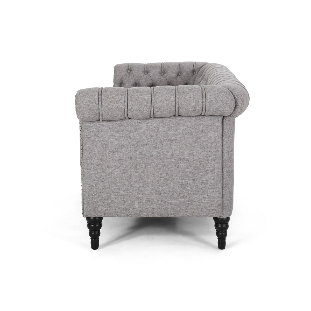 Grey Fabric Tufted 3 Seater Sofa T8430