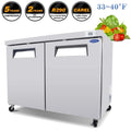 48" Undercounter Worktop Refrigerator Prep Table 14 Cu.Ft 2 Door E78996