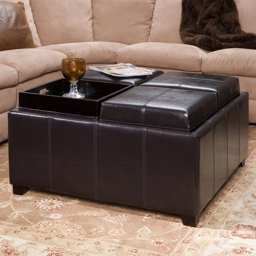 Bonded Leather Storage Ottoman S8177