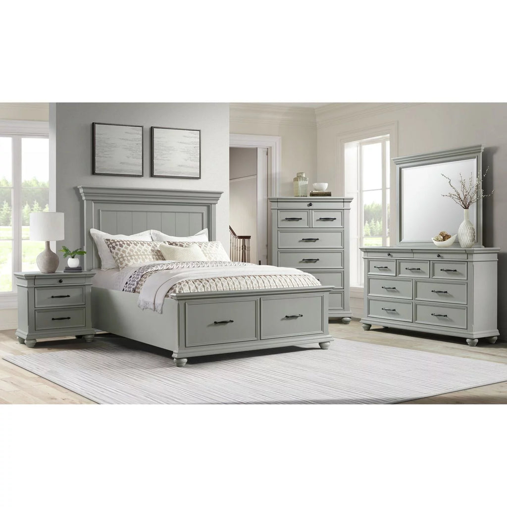 Grey Queen Platform Storage 4PC Bedroom Set R448105