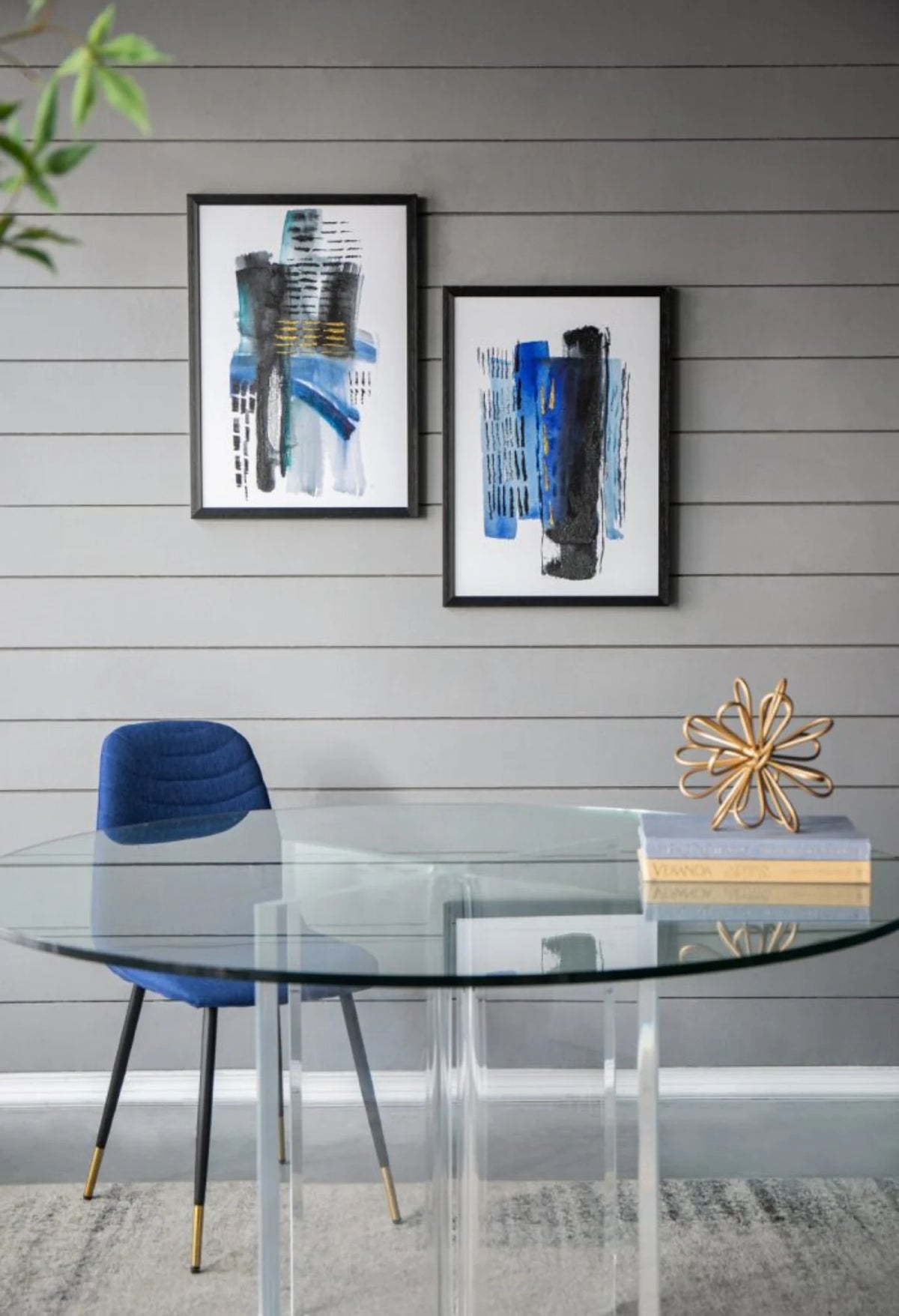 Modern Abstract Framed Wall Art 27.5" x 19.75" 2ct C852021