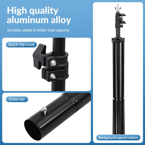 10ft Adjustable Background Support Stand Photography Backdrop Kit U602788