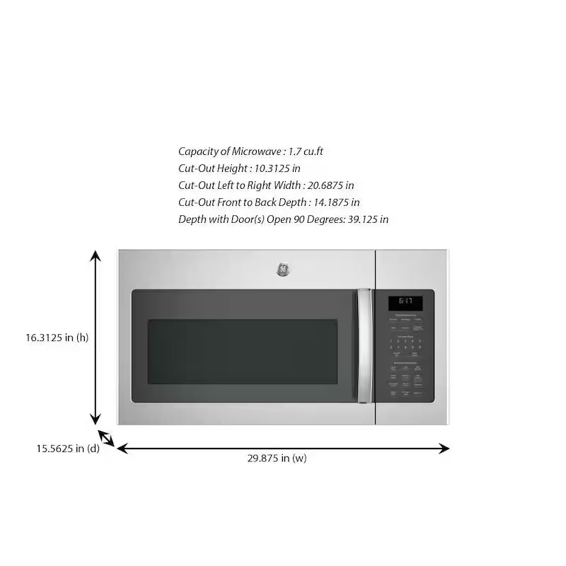 1.7 cu. ft. Over the Range Microwave with Sensor Cooking in Stainless Steel J593670