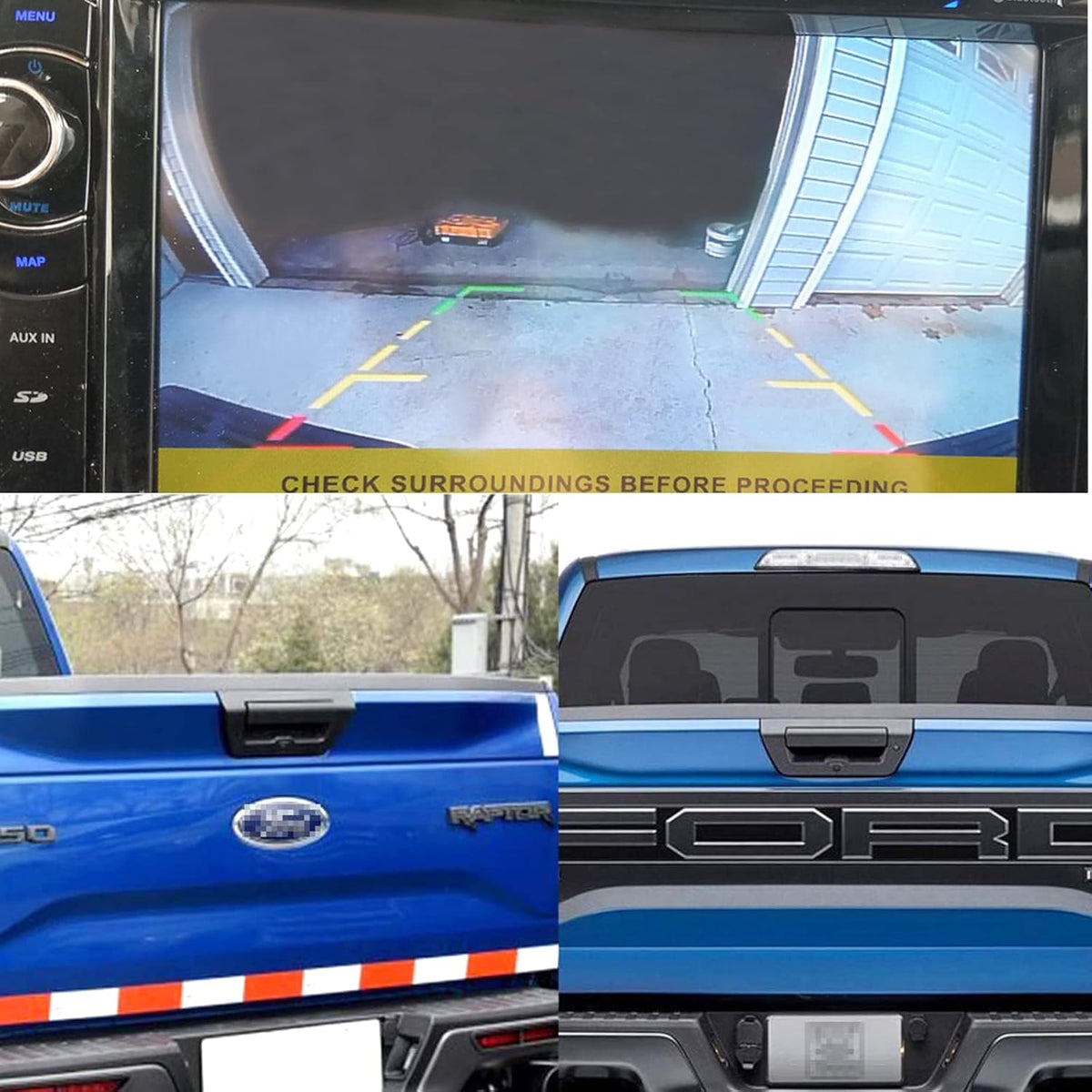 Tailgate Handle Backup Rear View Camera for Ford F150 2015-2019 Black F8779
