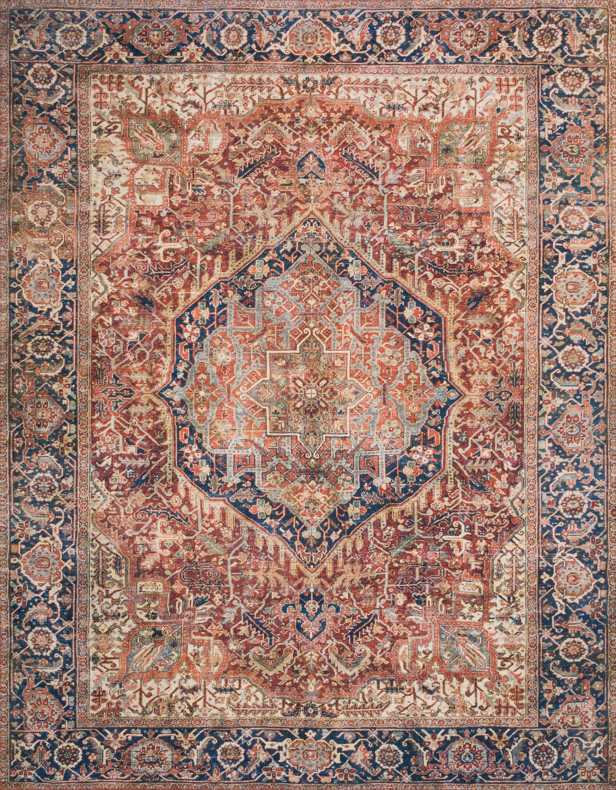 Red Navy 2.5' x 7'6 Rug T65108
