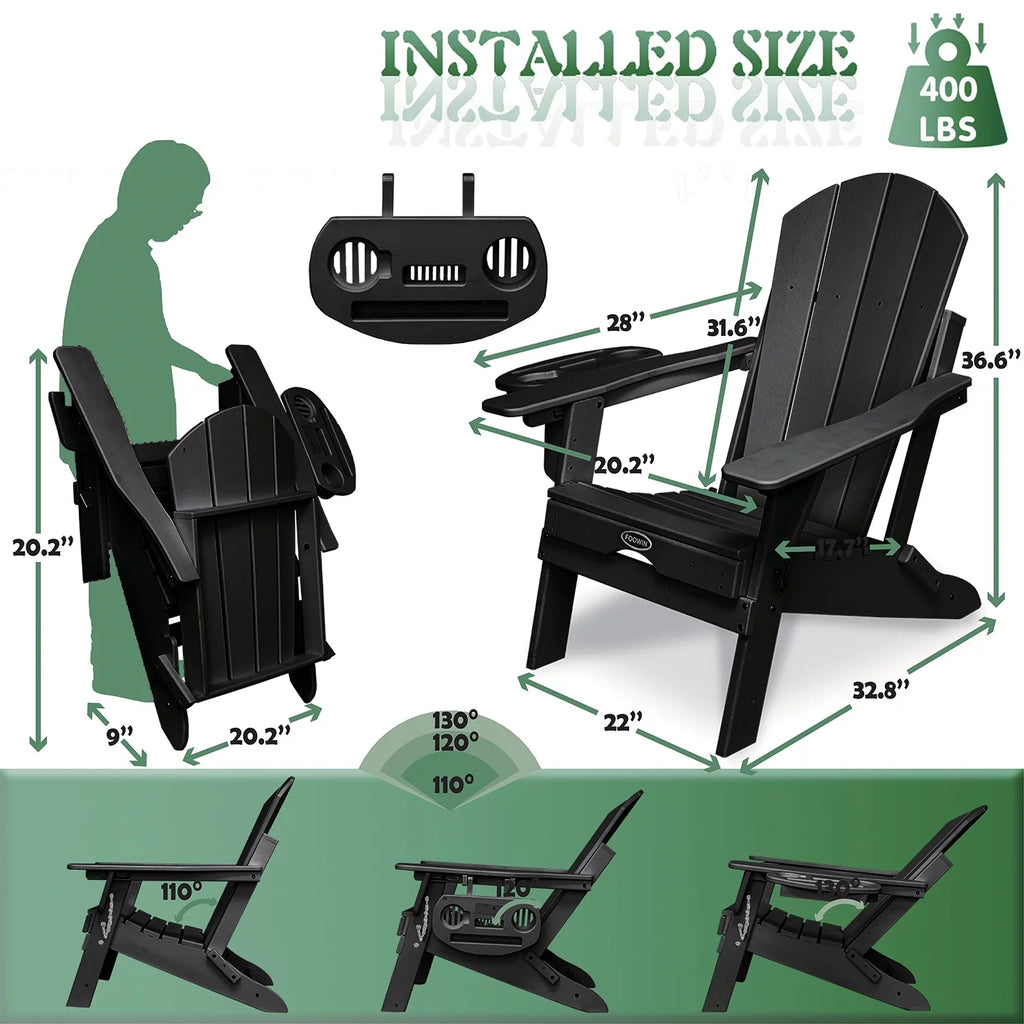 Folding Adirondack Chair with Ottoman Z88668
