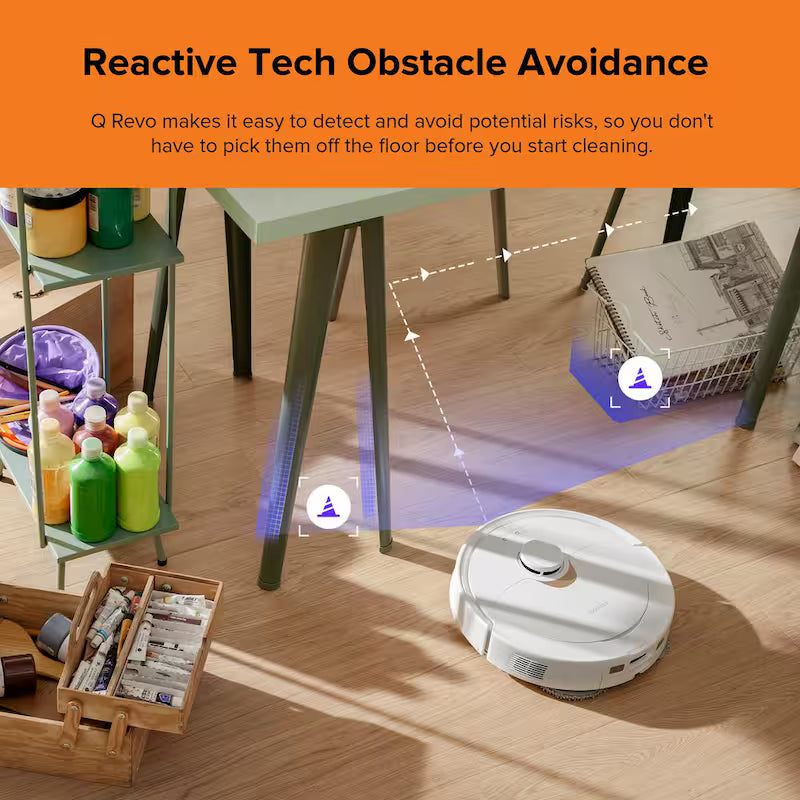 Robotic Vacuum and Mop with Self-Emptying, Self-Drying, White X9162