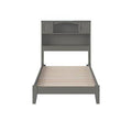 Solid Wood Platform Bed with Bookcase Twin J237871