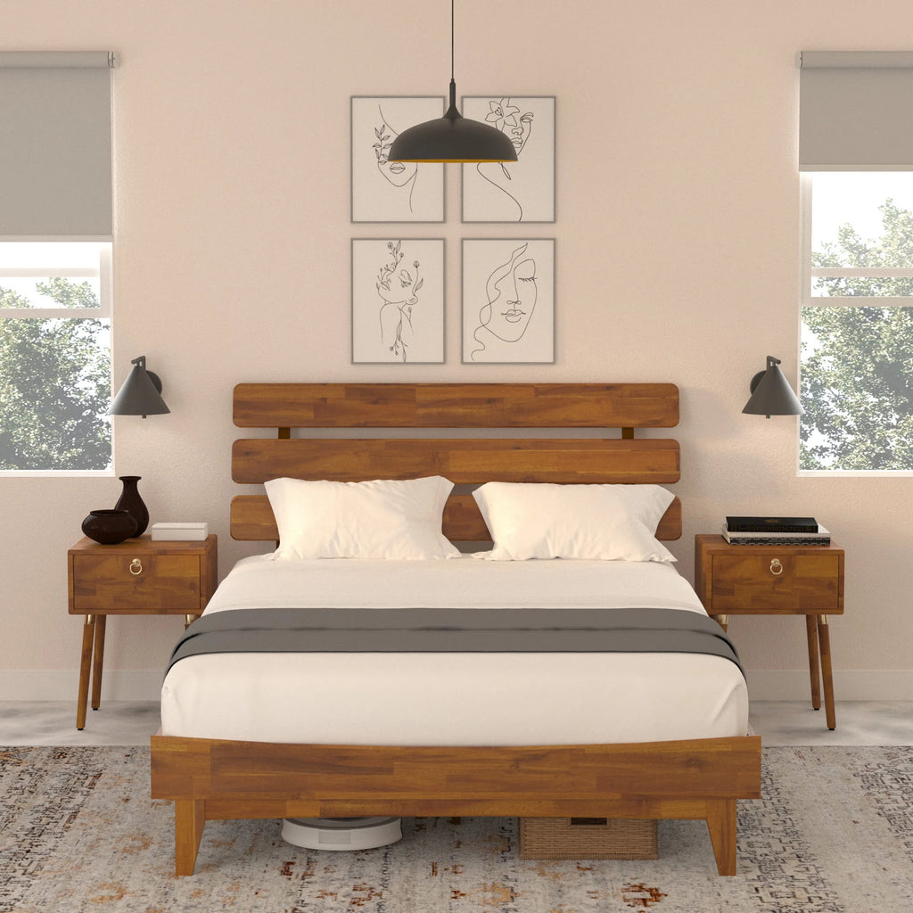 Queen Bed Frame with Adjustable Headboard L900