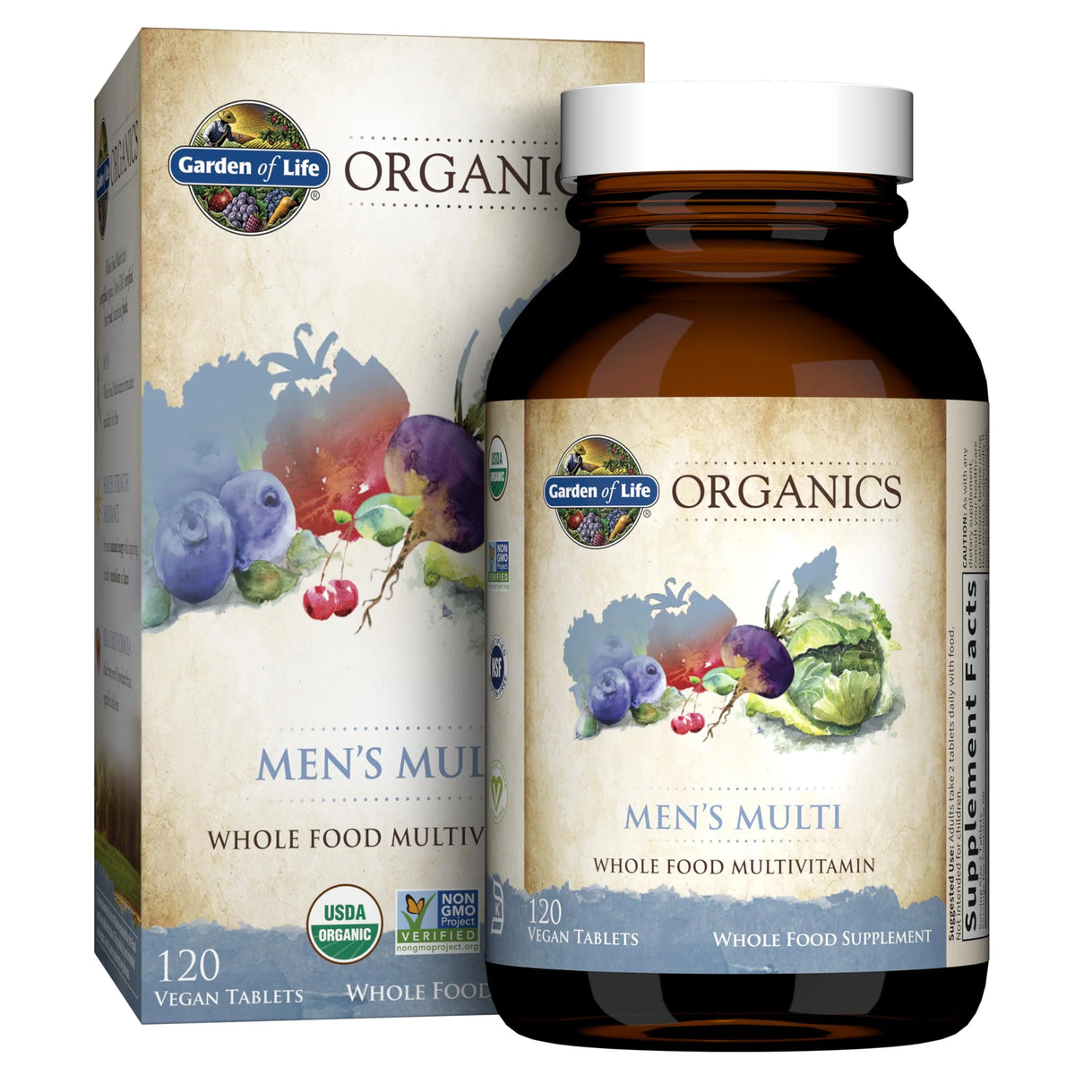 120 Tablets Vegan Whole Food Multivitamin for Men N672666