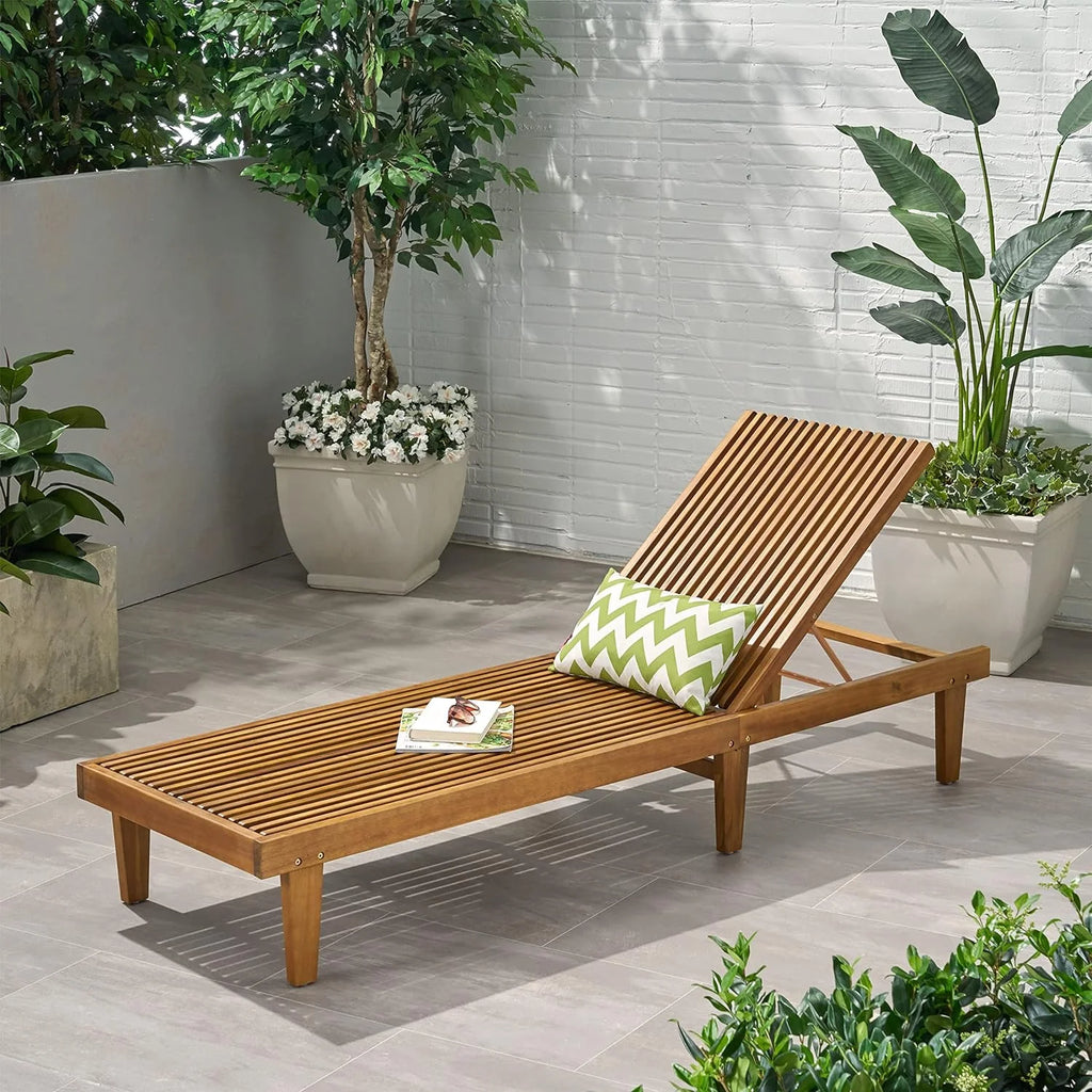 Outdoor Wooden Chaise Lounge U796