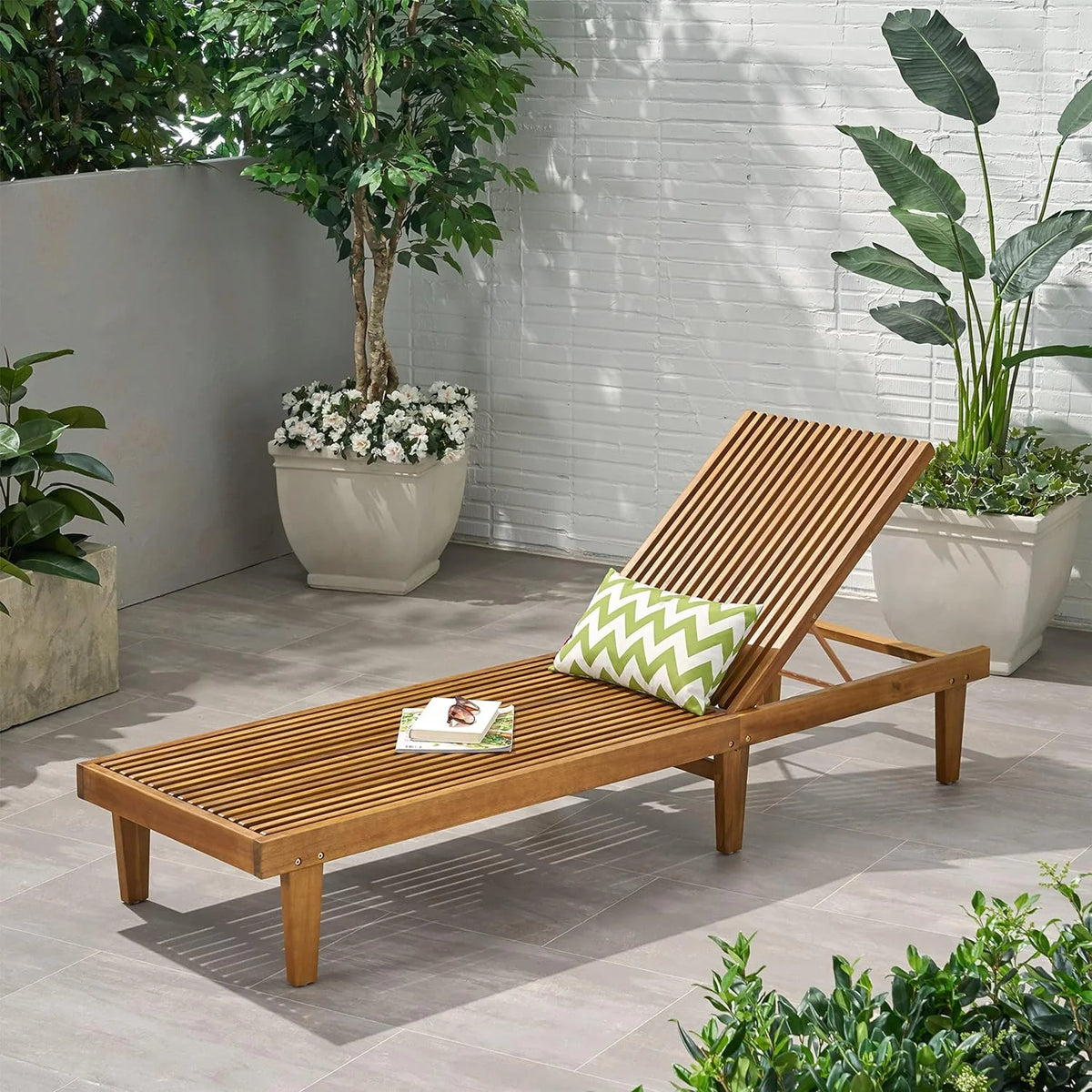 Outdoor Wooden Chaise Lounge U796