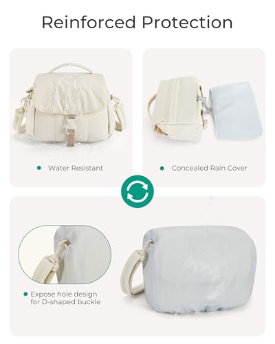 Small Camera Bag, DSLR Camera Case, Crossbody Camcorder Bags with Rain Cover C4954