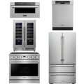 36 Gas Range, Refrigerator, Dishwasher, Microwave and Wine Cooler B913