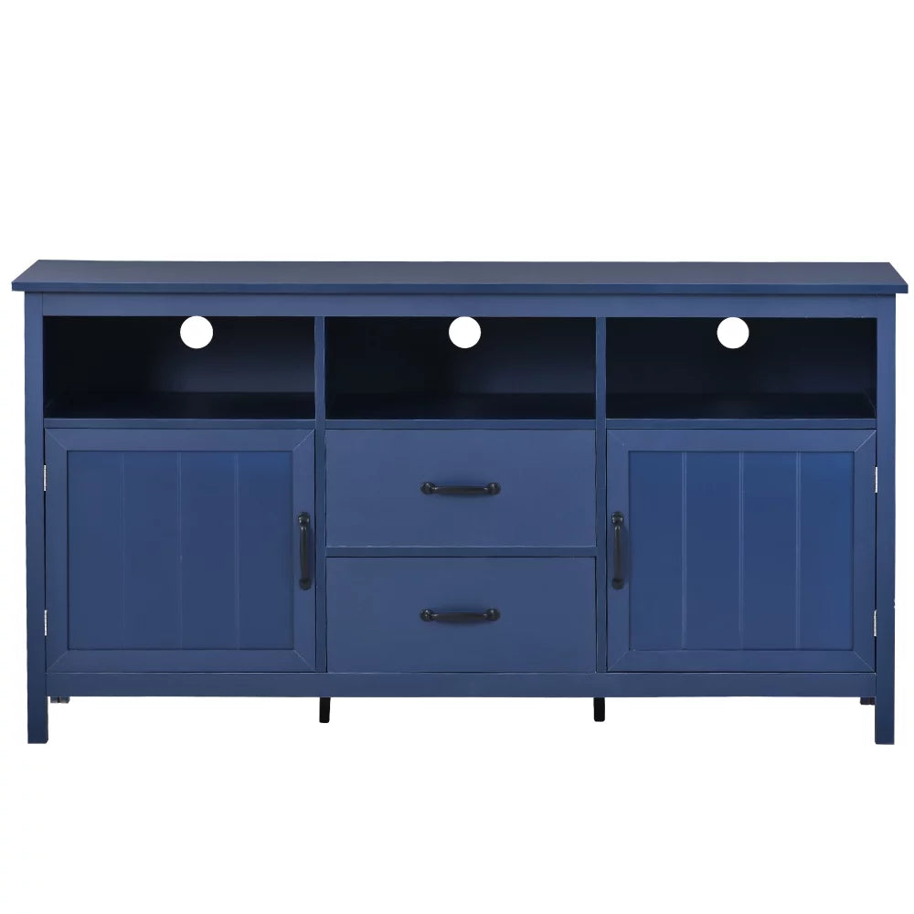 Open Style Cabinet with Sideboard, 2 Doors and 2 Drawers, Navy D741605