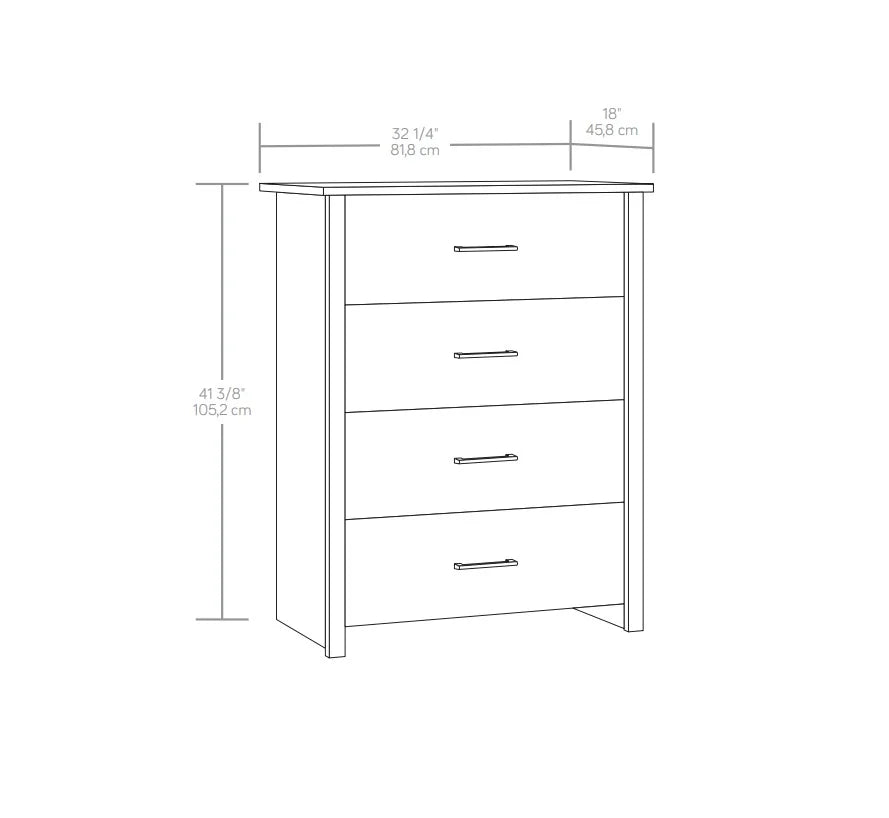 4 Drawer Walnut Finish Dresser O326