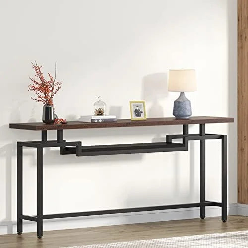 70 inch Narrow Long Console Table with 2 Tiers S94353