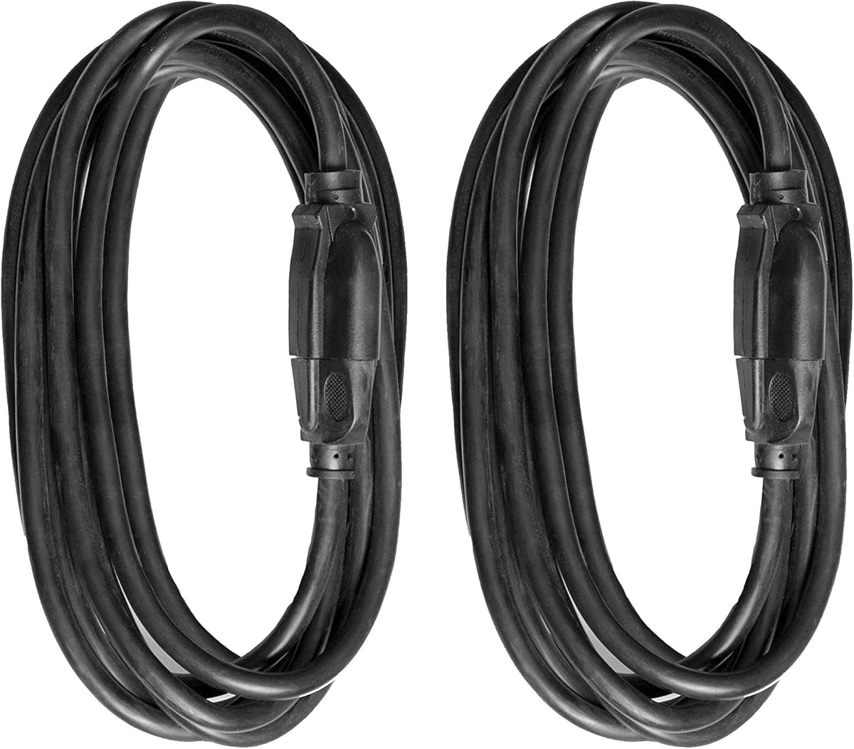 Black 75 Ft Extension Cord 16/3 with 3 Prong Grounded Plug Pack of 2 J511382
