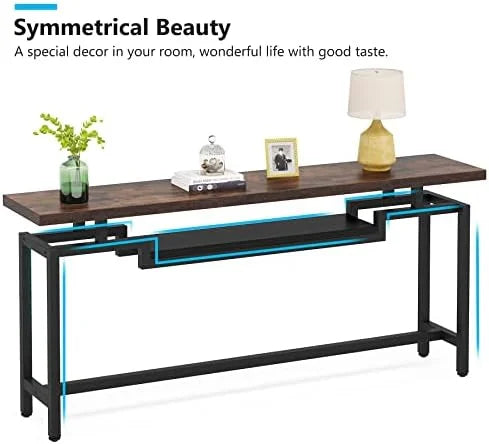 70 inch Narrow Long Console Table with 2 Tiers S94353