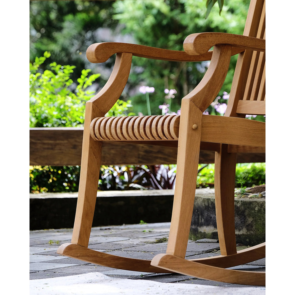 3-piece Teak Outdoor Rocking Chair Chat Set I8253