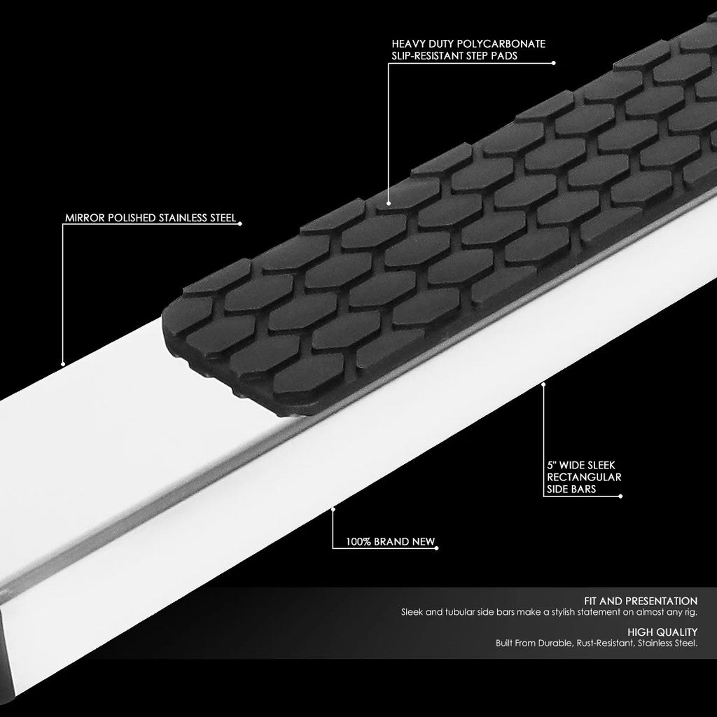 5" SS Flat Side Step Nerf Bar Running Boards N37549
