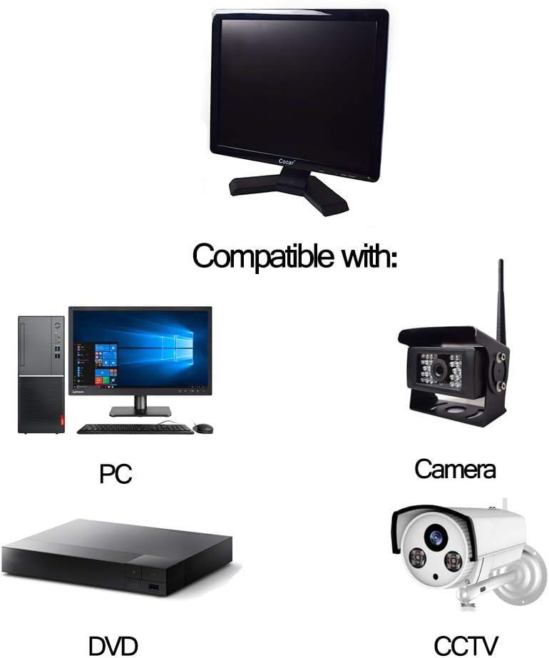 15 Professional CCTV Monitor VGA HDMI AV BNC 4:3 LCD Security Screen 1024x768 C208161