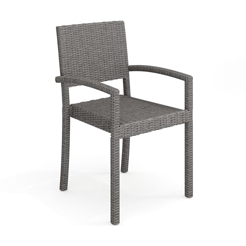 Brown Set of 2 Stackable Patio Armchairs L6349