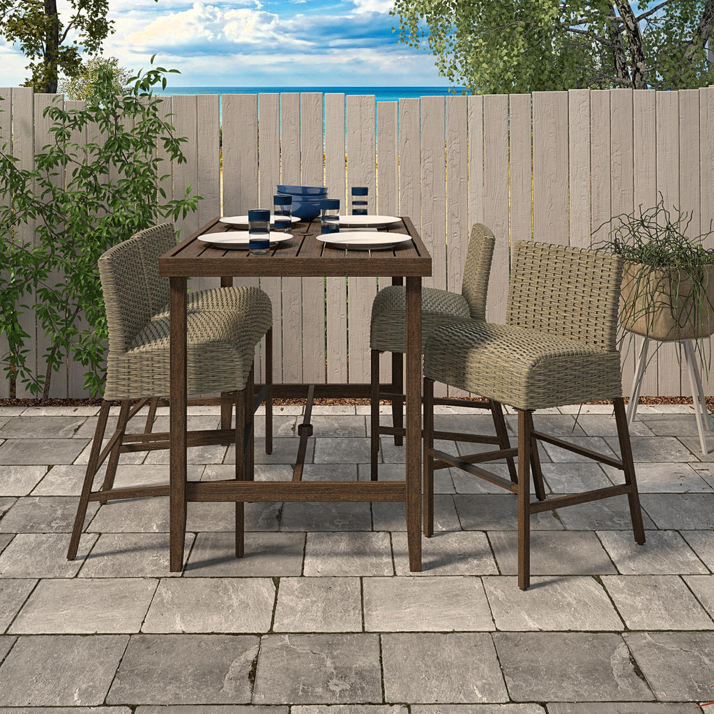 Dark Brown Steel Patio Bar Table D299