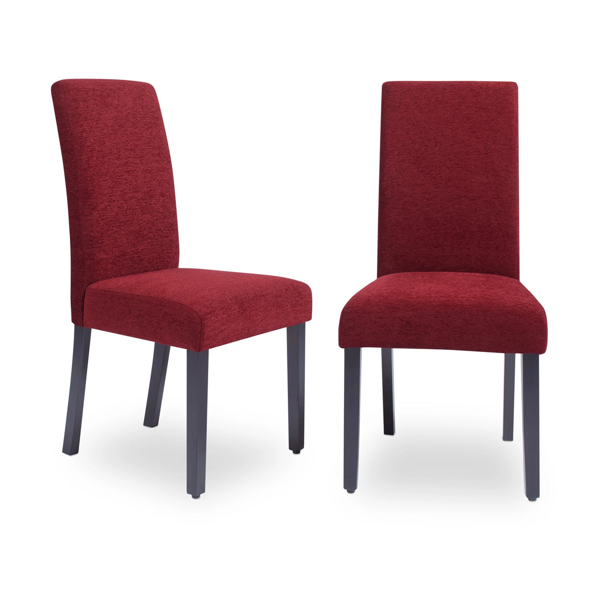 Dark Red Rubberwood Upholstered Dining Chairs Set of 2 D85955