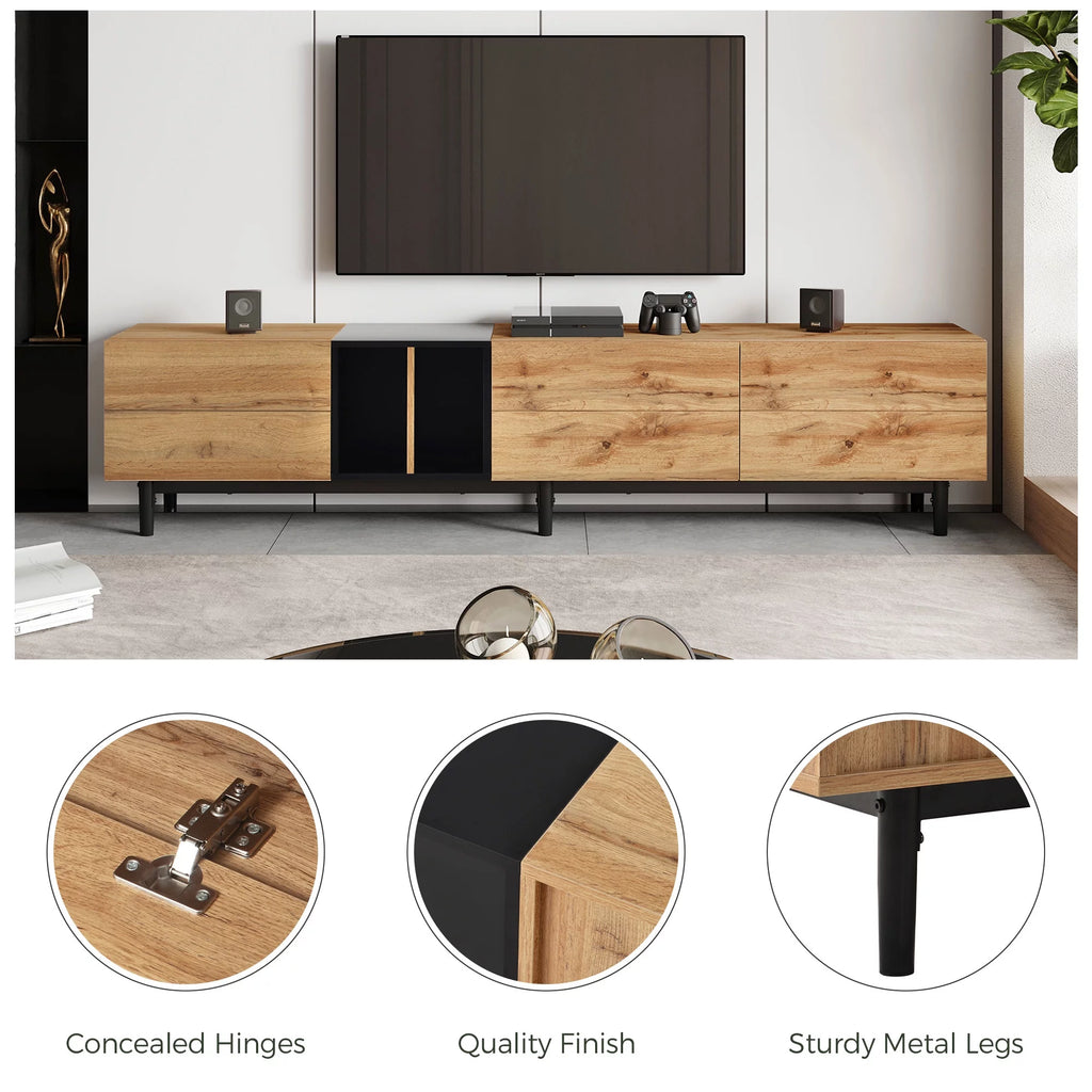 Mid-Century Modern TV Stand with 3 Doors R789889