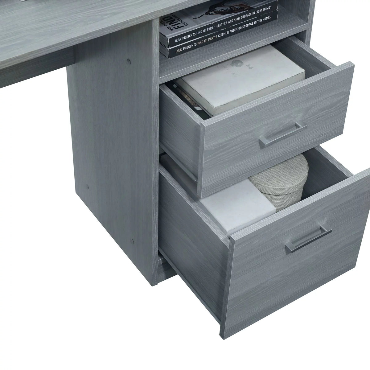 L-Shape Desk with Storage D3679
