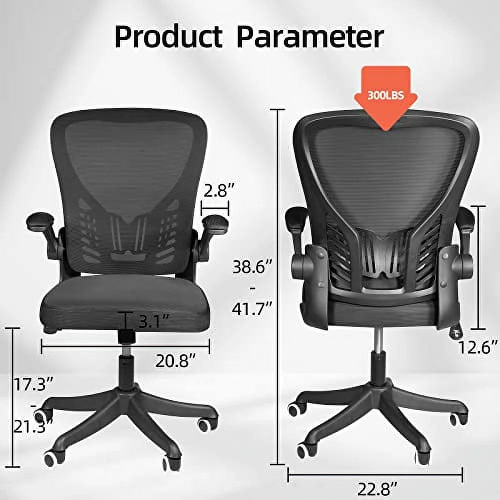 Black Ergonomic Mesh Office Chair with Wheels and Arms F671