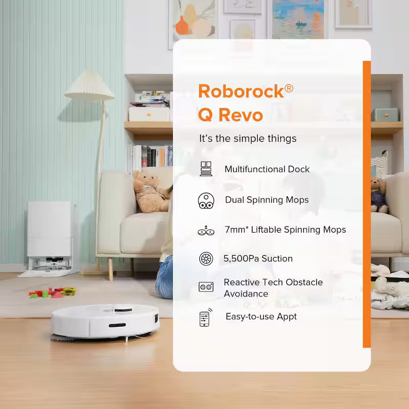Robotic Vacuum and Mop with Self-Emptying, Self-Drying, White X9162