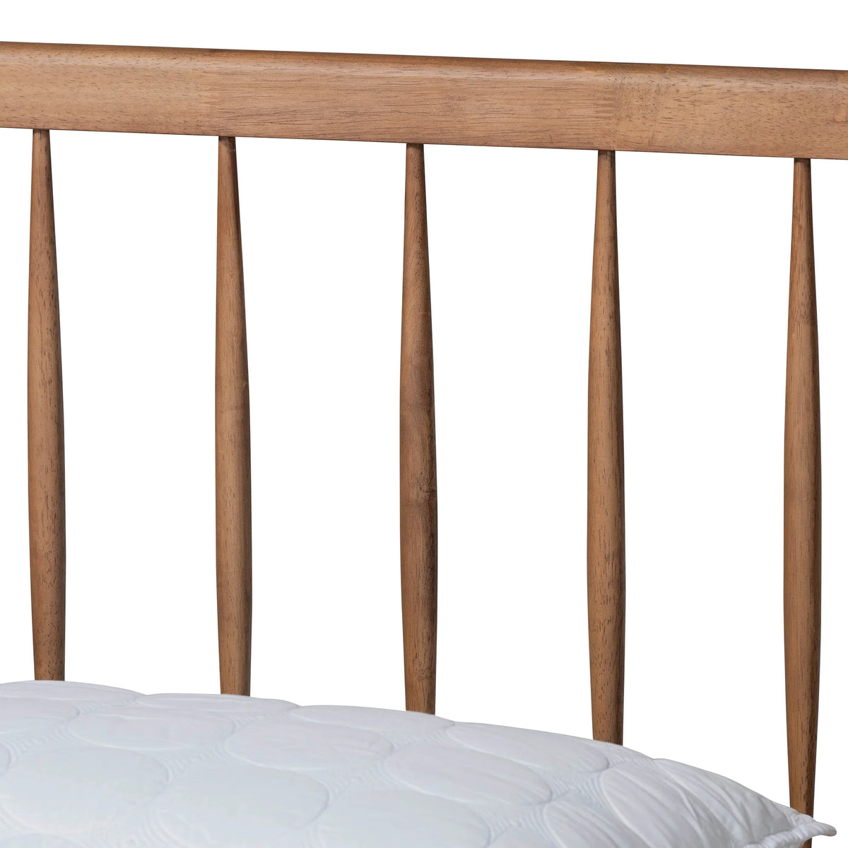 Full Ash Walnut Wood Platform Bed Y77730