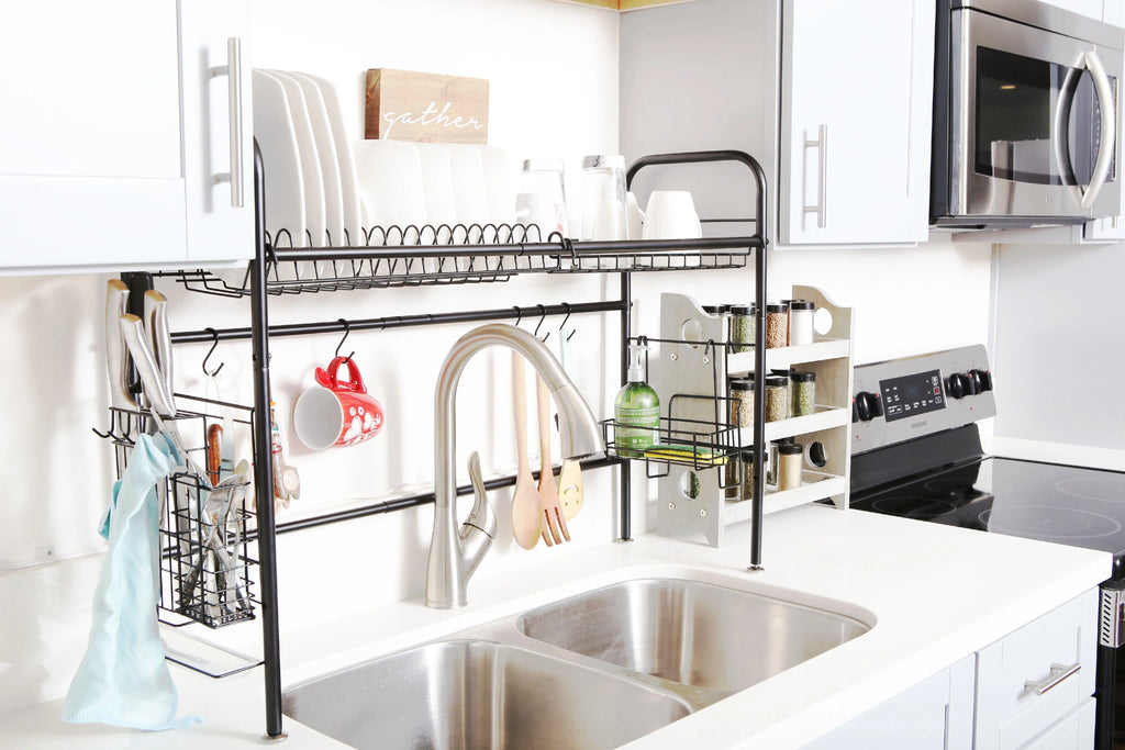 Adjustable Black Stainless Steel Dish Rack G115398