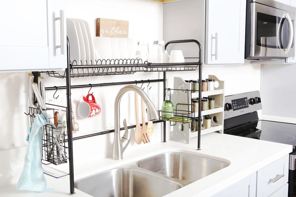 Adjustable Black Stainless Steel Dish Rack G115398
