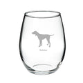 Deep Etched Stemless Red Wine Glass N9973