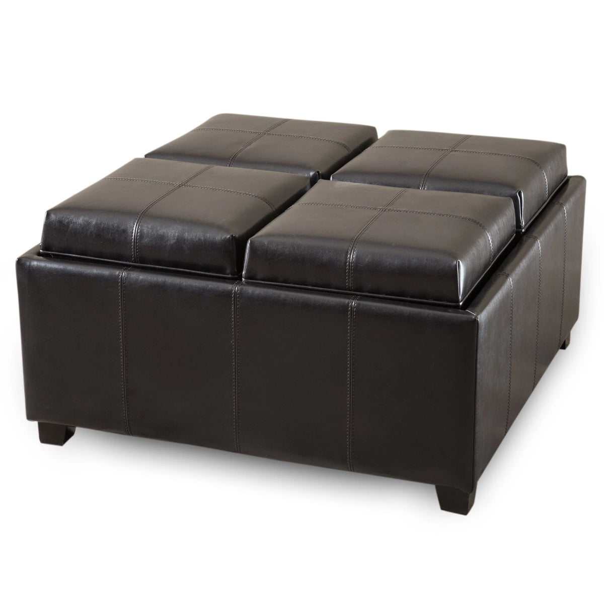 Bonded Leather Storage Ottoman S8177
