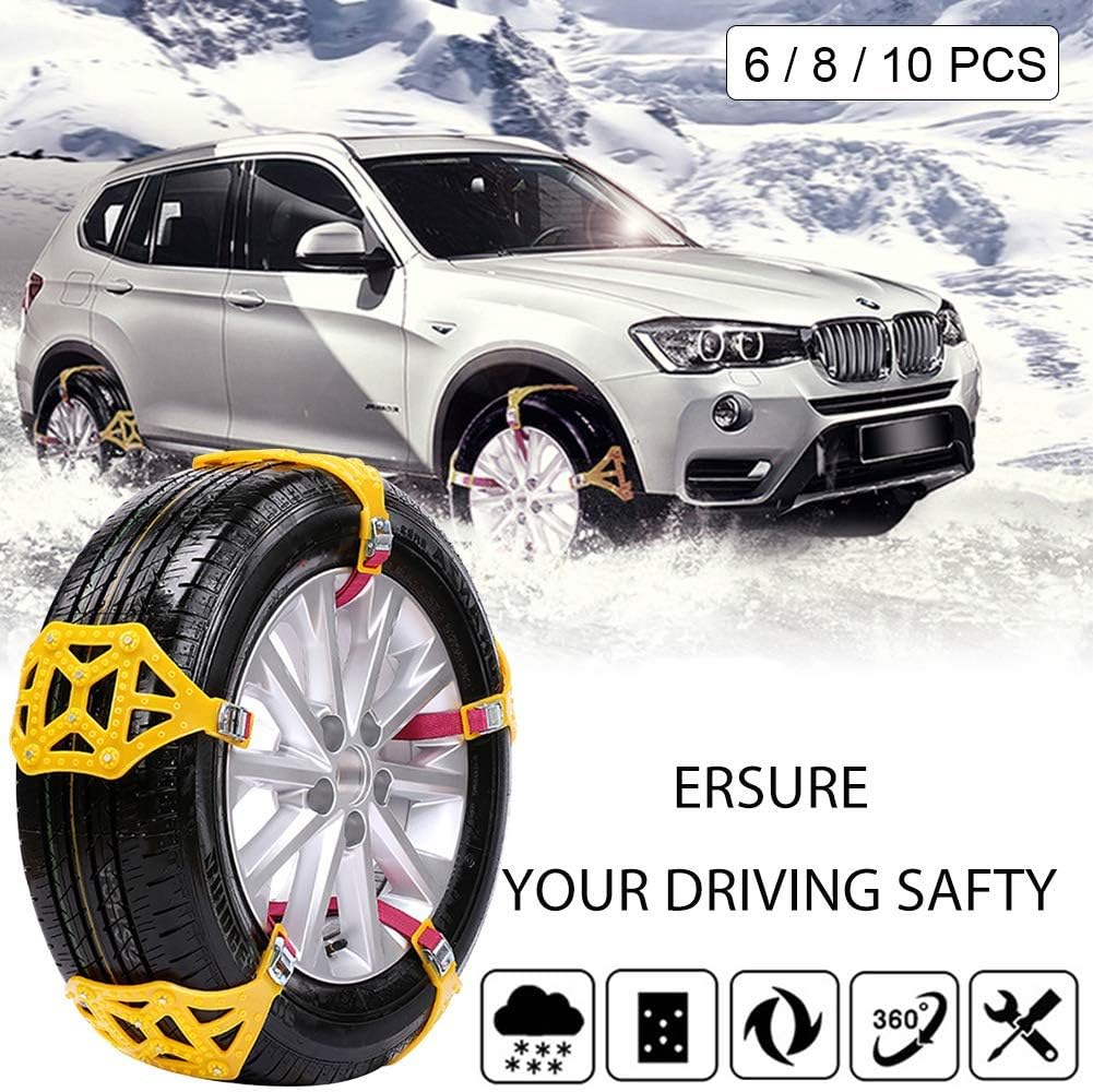 Anti-Skid Snow Chains for Tyres 8Pcs N395