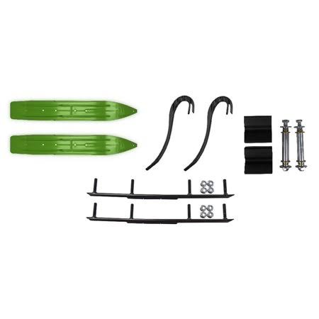 Green Snowmobile Skis with Round Bars Kit A1329